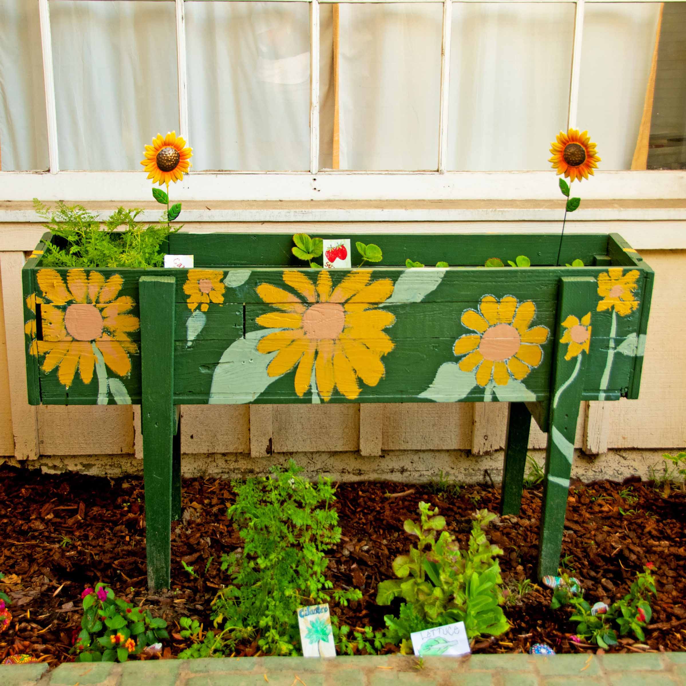 We decorated our planter box