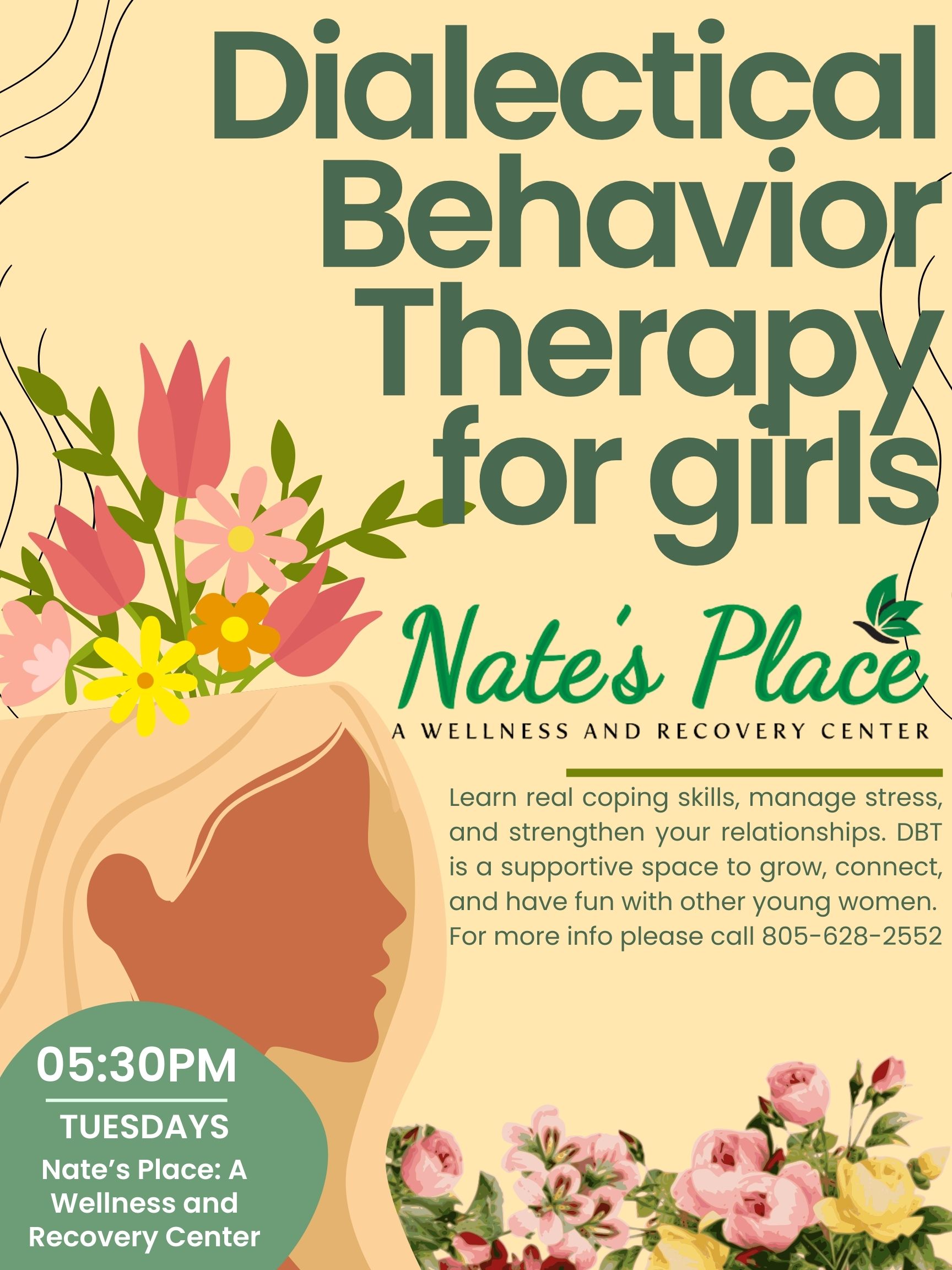 Girls Dialectical Behavior Therapy (DBT) group, 5:30pm Tuesdays